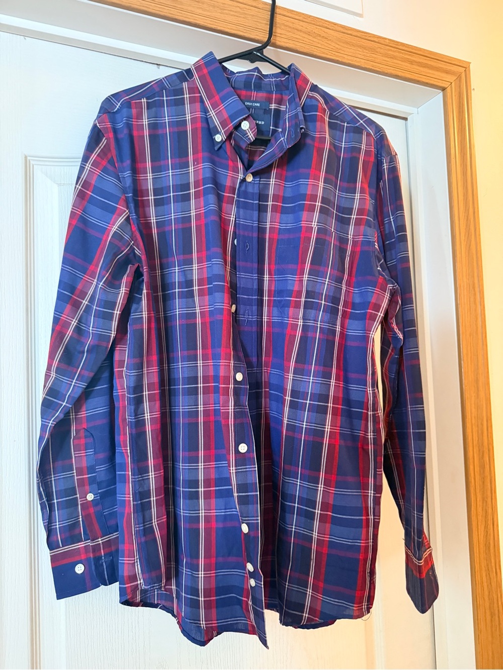 Saddlebred Navy & Red Plaid Button-Down Shirt